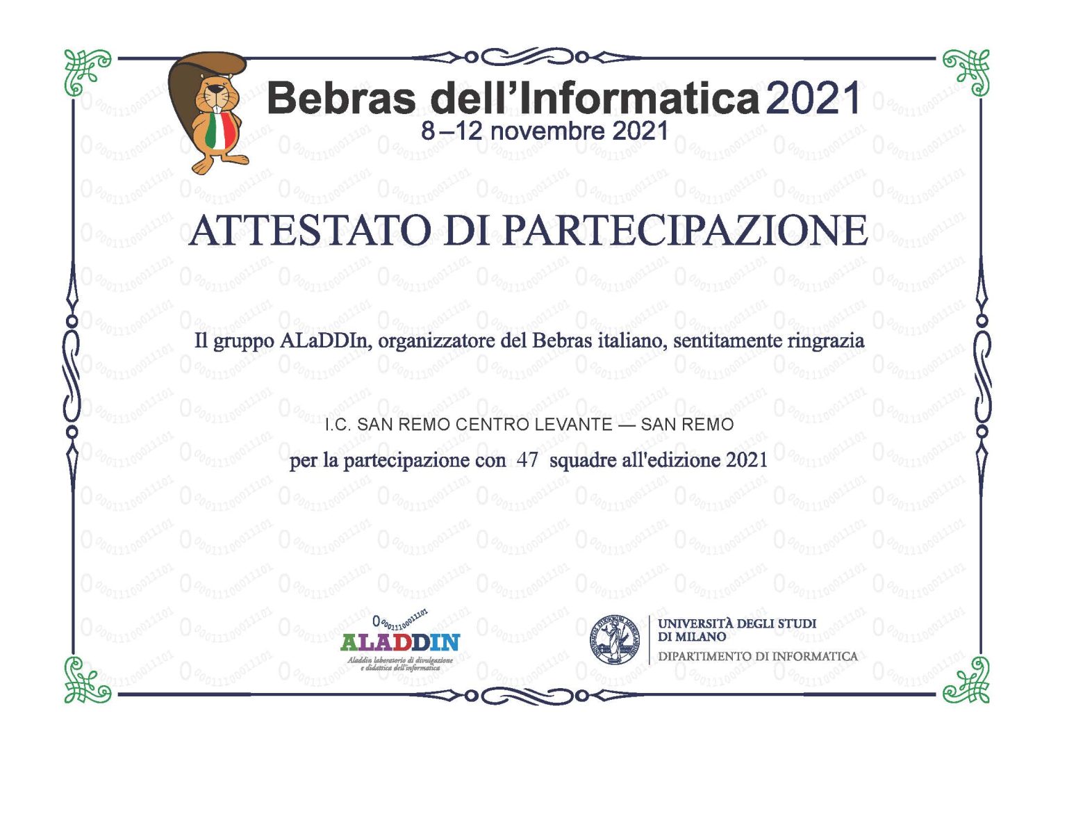 partecipazione Bebras dell'informatica