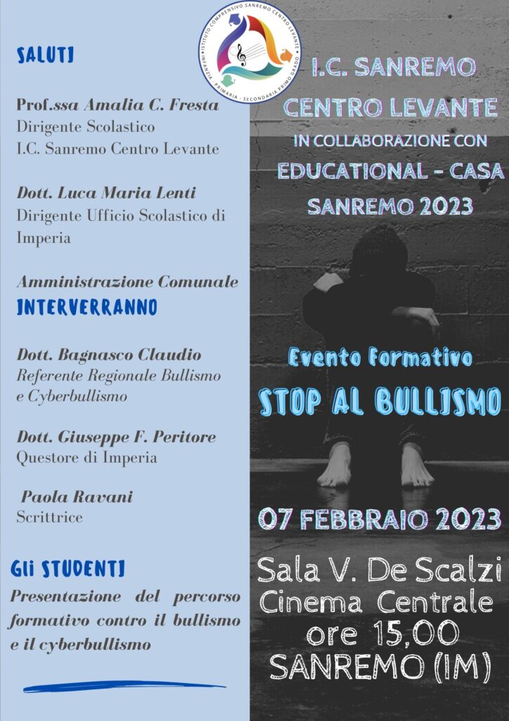 Locandina Evento Formativo Stop al Bullismo e cyberbullismo