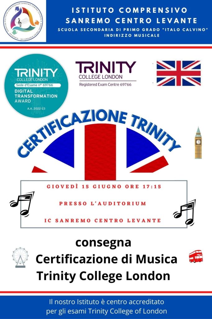 Consegna Certificazione di Musica Trinity College London
